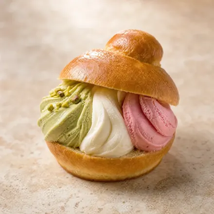 Brioche siciliana farcita con gelato